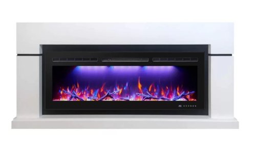 Каминокомплект Interflame Гранд с очагом FreeSpace 55 LED FX QZ белый — фото 1