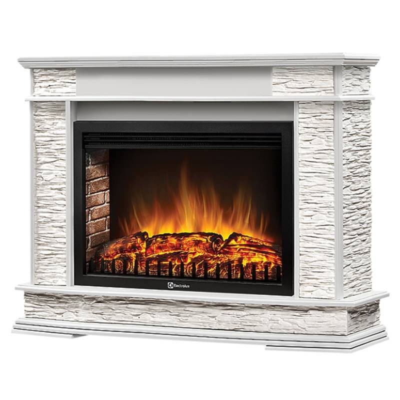 Каминокомплект Firelight Scala 30 с очагом Electrolux EFP/P-3020LS сланец скалистый белый/шпон белый дуб — фото 2