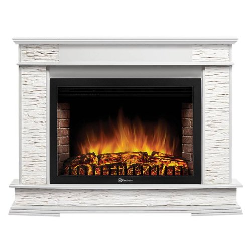 Каминокомплект Firelight Scala 30 с очагом Electrolux EFP/P-3020LS сланец скалистый белый/шпон белый дуб — фото 1