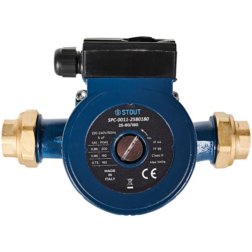 Циркуляционный насос Stout 25-80/180 220/240V 50Hz с латунными гайками G 1 1/2 x Rp 1 — фото 1