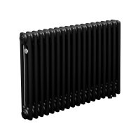 Стальной трубчатый радиатор Теплофорт ТР3057 ТВ 18 секций нижнее подключение 1/2 черный мат