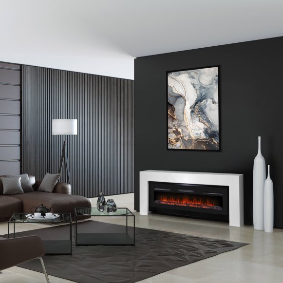 Каминокомплект Firelight Suprema Long с очагом Electrolux Infinity EFP/P-1600ULS белый/черный