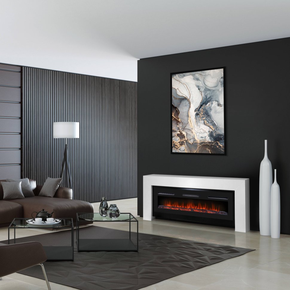 Каминокомплект Firelight Suprema Long с очагом Electrolux Infinity EFP/P-1600ULS белый/черный — фото 8