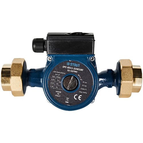 Циркуляционный насос Stout 32-40/180 220/240V 50Hz с латунными гайками G2 x Rp 1 1/4 — фото 1
