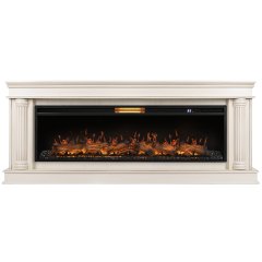 Каминокомплект Royal Thermo Aurora RTFP/P-AR60LS + портал Firelight Olympia 60 слоновая кость с патиной