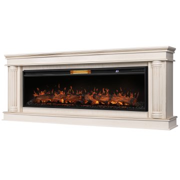 Каминокомплект Royal Thermo Aurora RTFP/P-AR60LS + портал Firelight Olympia 60 слоновая кость с патиной