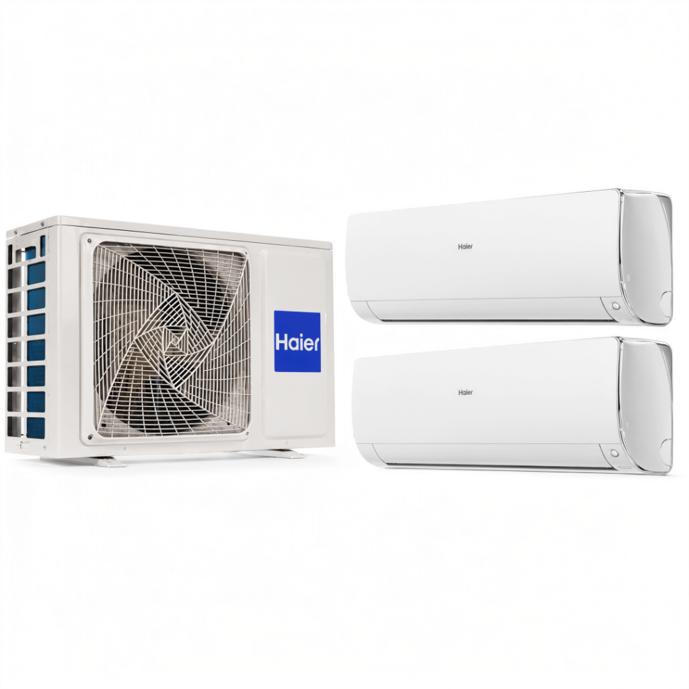 Мульти сплит-система на 2 комнаты 25+25 м2 Haier 2х AS25S2SJ3FA-W/2U50S2SM2FA Super Match — фото 1