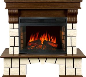 Каминокомплект Royal Flame Porto (Разборный) с очагом Dioramic 25 LED FX Орех/Белый камень