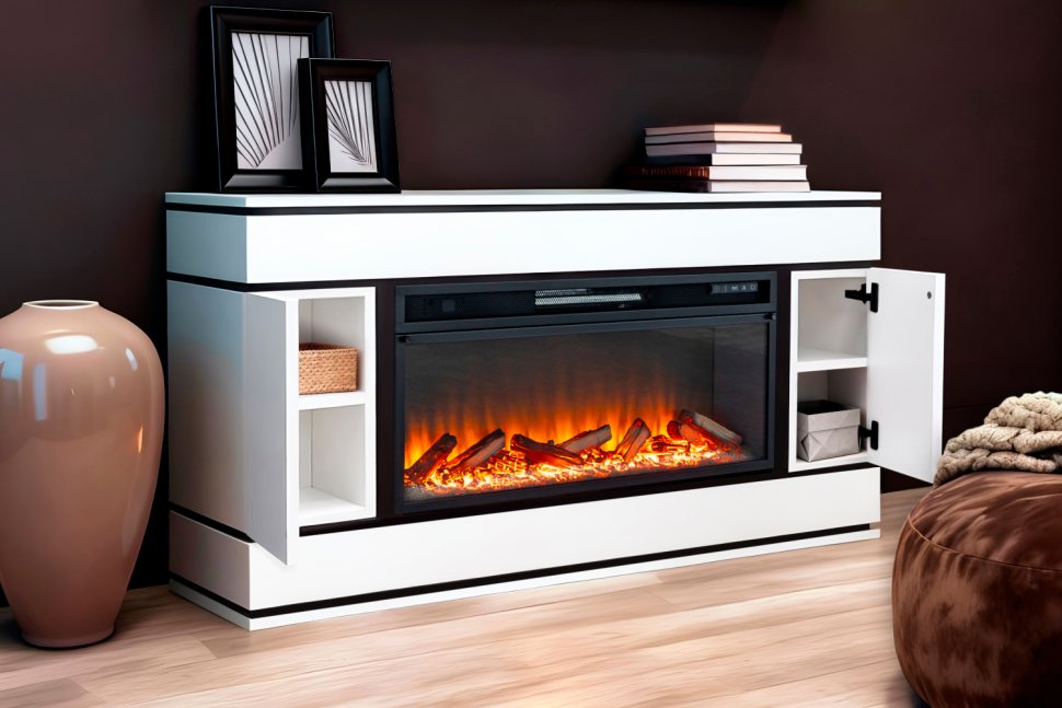 Каминокомплект Royal Flame Stockholm (Разборный) с очагом Vision 42 LOG LED белый с черным — фото 8