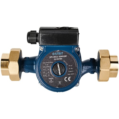 Циркуляционный насос Stout 32-60/180 220/240V 50Hz с латунными гайками G2 x Rp 1 1/4 — фото 1