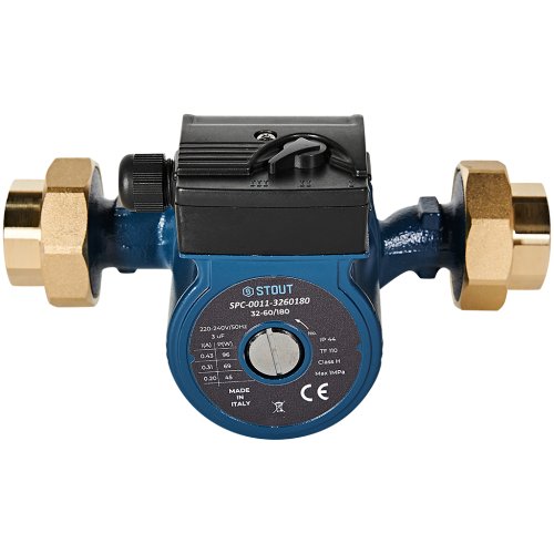 Циркуляционный насос Stout 32-60/180 220/240V 50Hz с латунными гайками G2 x Rp 1 1/4 — фото 3
