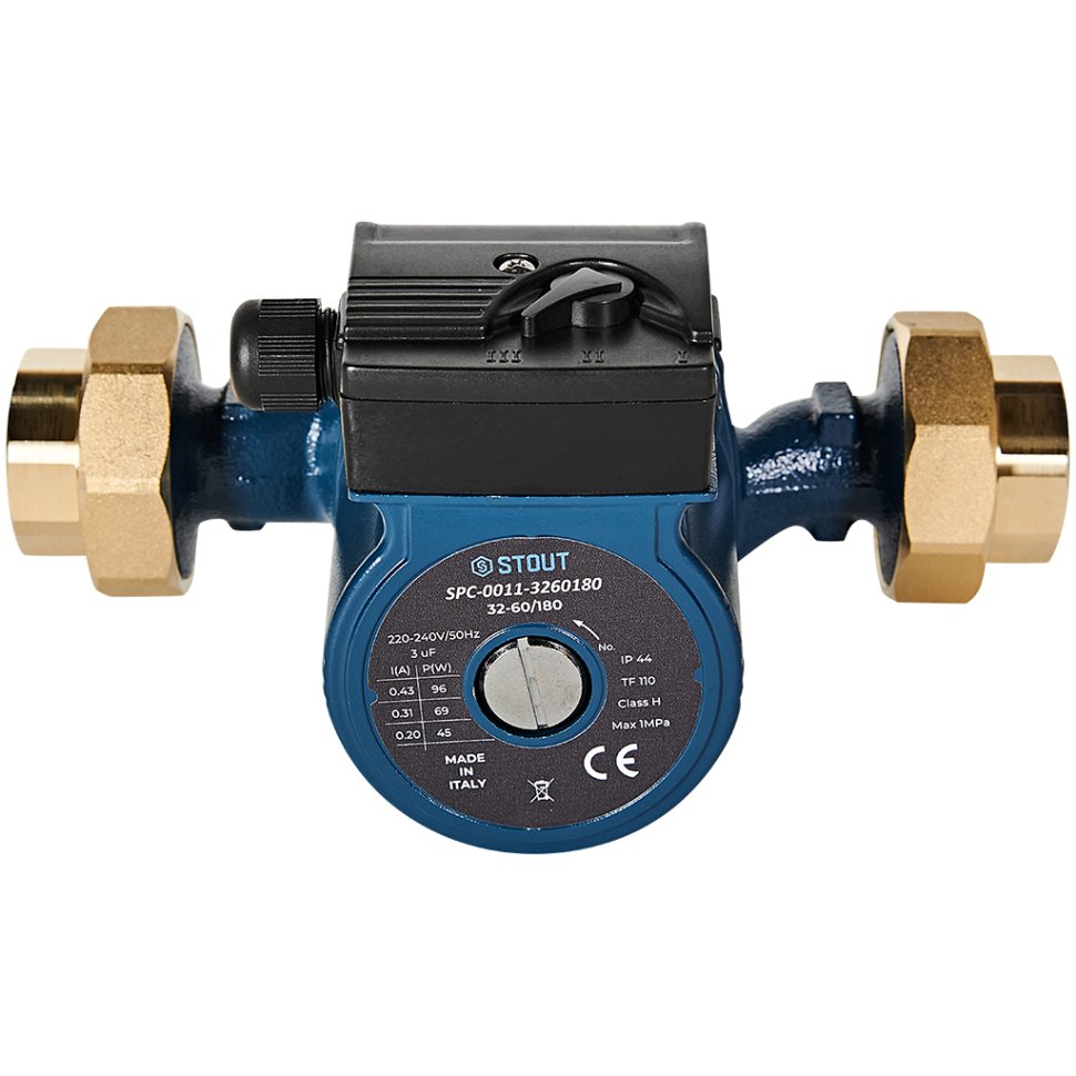 Циркуляционный насос Stout 32-60/180 220/240V 50Hz с латунными гайками G2 x Rp 1 1/4 — фото 3