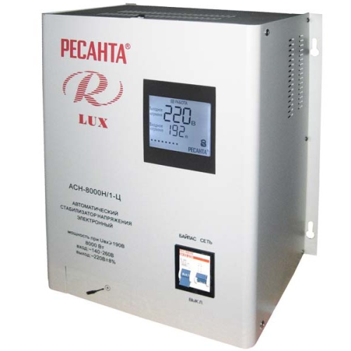 Стабилизатор напряжения Ресанта LUX АСН-8000Н/1-Ц Стабилизатор напряжения Ресанта LUX АСН-8000Н/1-Ц
