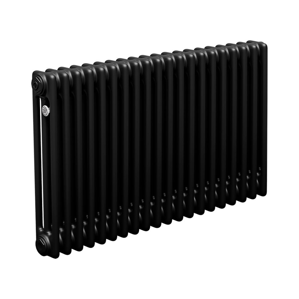 Стальной трубчатый радиатор Теплофорт ТР3057 20 секций боковое подключение 3/4 черный мат