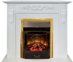 Изображение товара Каминокомплект RealFlame Dominica STD/EUG WT с очагом Majestic Lux Brass S