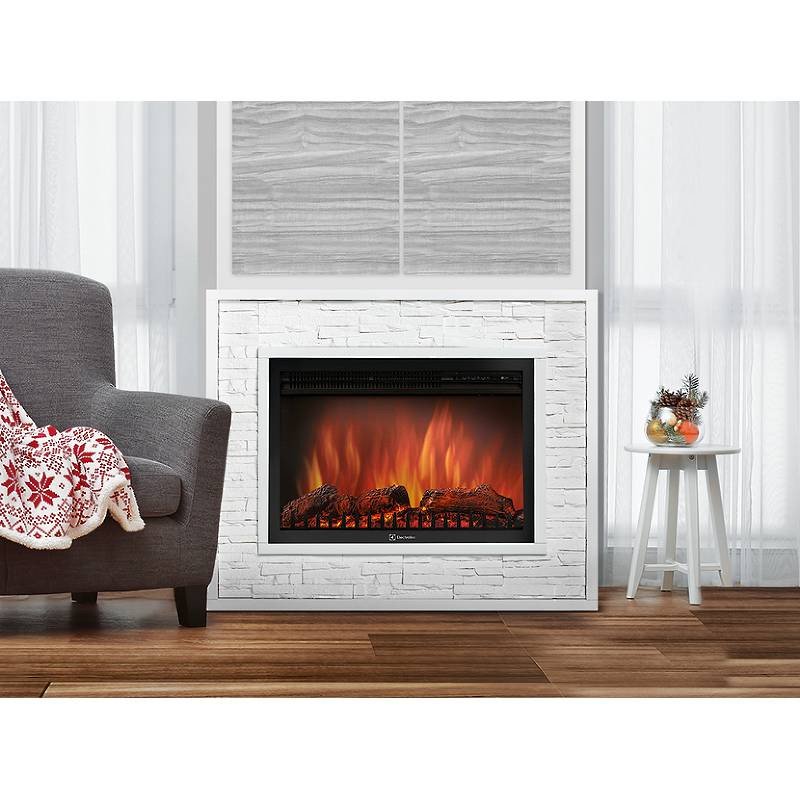 Каминокомплект Firelight Loft 30 с очагом Electrolux EFP/P-3020LS камень белый/белая эмаль — фото 7