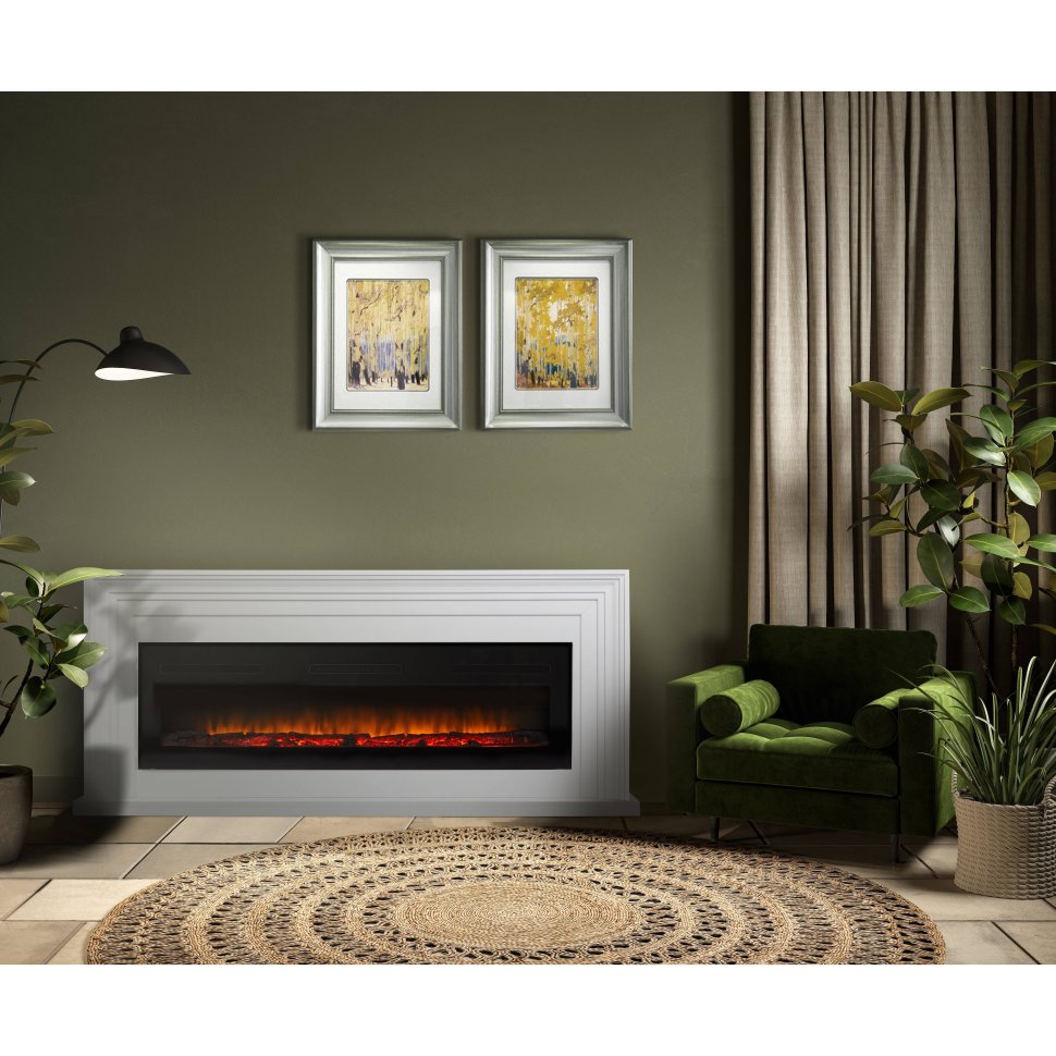 Каминокомплект Firelight Stretto Long с очагом Electrolux Infinity EFP/P-1600ULS белый — фото 7