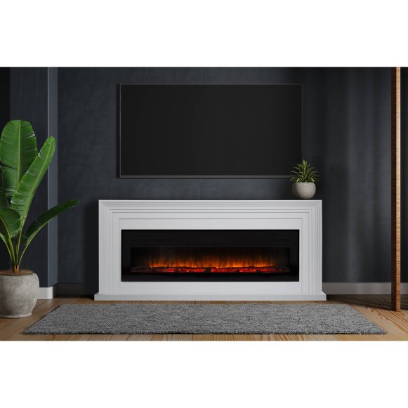 Каминокомплект Firelight Stretto Long с очагом Electrolux Infinity EFP/P-1600ULS белый