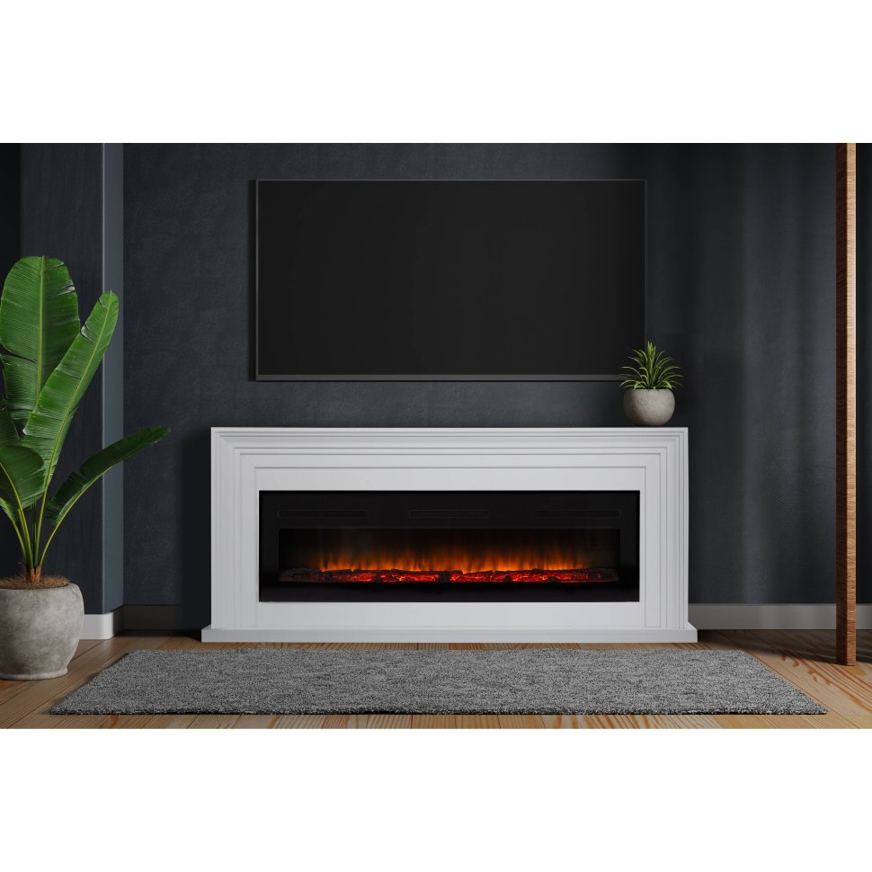 Каминокомплект Firelight Stretto Long с очагом Electrolux Infinity EFP/P-1600ULS белый — фото 8