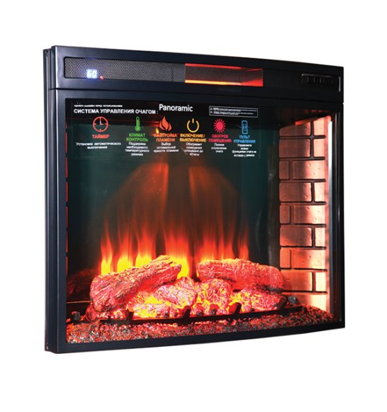 Изображение товара Электрический камин Interflame Лексингтон с очагом Panoramic 33 LED FX QZ, темный дуб