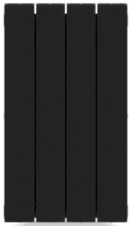 Биметаллический радиатор отопления Rifar Supremo 500 боковое подключение 4 секции антрацит