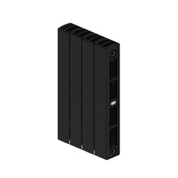 Биметаллический радиатор отопления Rifar Supremo 500 боковое подключение 4 секции антрацит