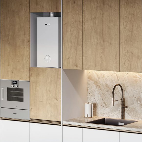 Настенный газовый котел E8 tempo GHD24W (белая стеклянная панель)