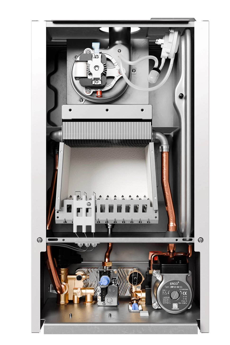 Настенный газовый котел E8 tempo GHD24W (белая стеклянная панель) — фото 7