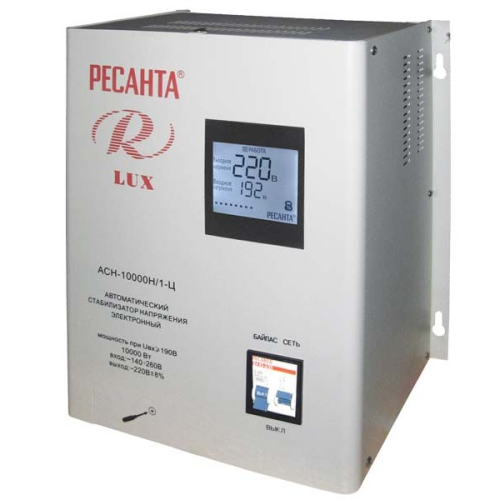 Стабилизатор напряжения Ресанта LUX АСН-10000Н/1-Ц Стабилизатор напряжения Ресанта LUX АСН-10000Н/1-Ц