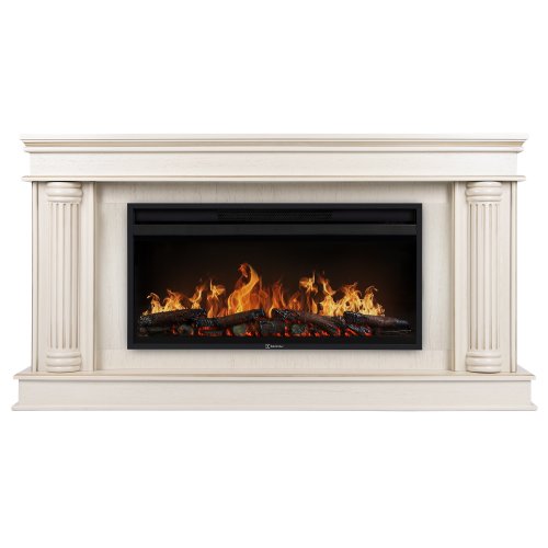 Каминокомплект Firelight Olympia 42/40/36 + очаг Electrolux EFP/P-4220LS слоновая кость с золотой патиной — фото 1
