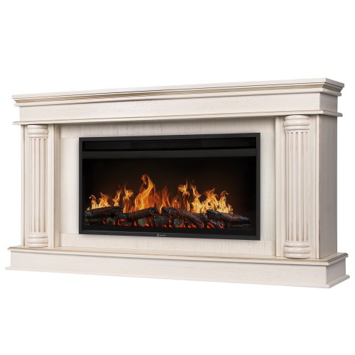 Каминокомплект Firelight Olympia 42/40/36 + очаг Electrolux EFP/P-4220LS слоновая кость с золотой патиной — фото 2