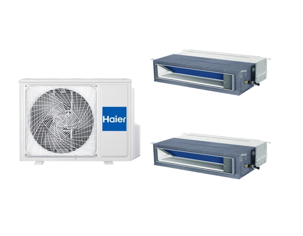 Мульти сплит-система на 2 комнаты 50+50 м2 Haier 2х AD50S2SM9FA/1U105S2SS2FA Maxi Split — фото 1
