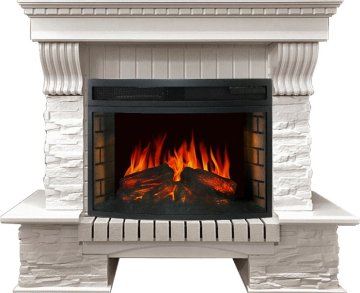 Каминокомплект Royal Flame Pierre Luxe сланец белый c очагом Dioramic 25 FX