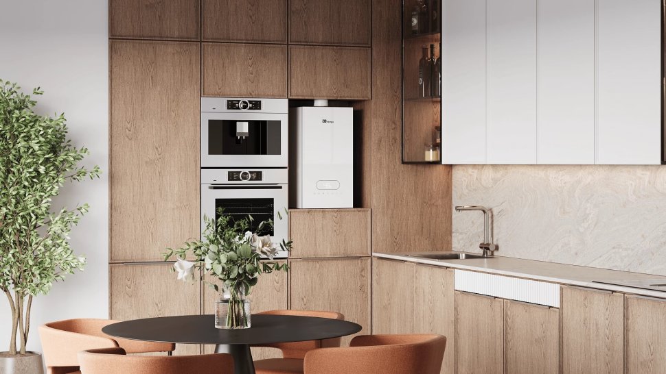 Настенный газовый котел E8 tempo GMB24W (белая стеклянная панель)