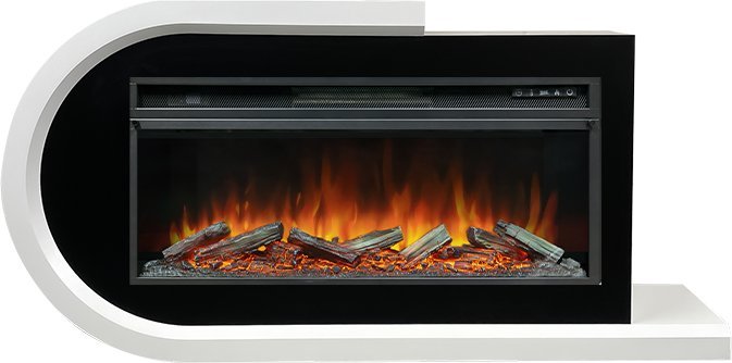 Каминокомплект Royal Flame Basel L с очагом Vision 42 LOG LED белый с черным — фото 1