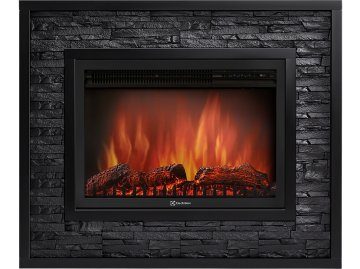 Каминокомплект Firelight Loft 30 с очагом Electrolux EFP/P-3020LS камень черный/черная эмаль