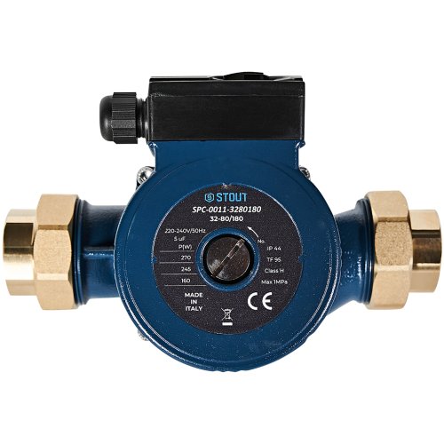 Циркуляционный насос Stout 32-80/180 220/240V 50Hz с латунными гайками G2 x Rp 1 1/4 — фото 1
