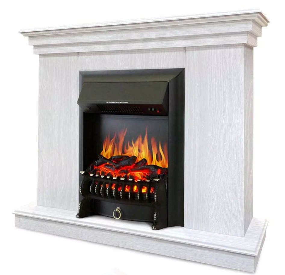 Каминокомплект Хорошие Камины Марс с очагом Royal Flame Fobos FX Black белое дерево — фото 2