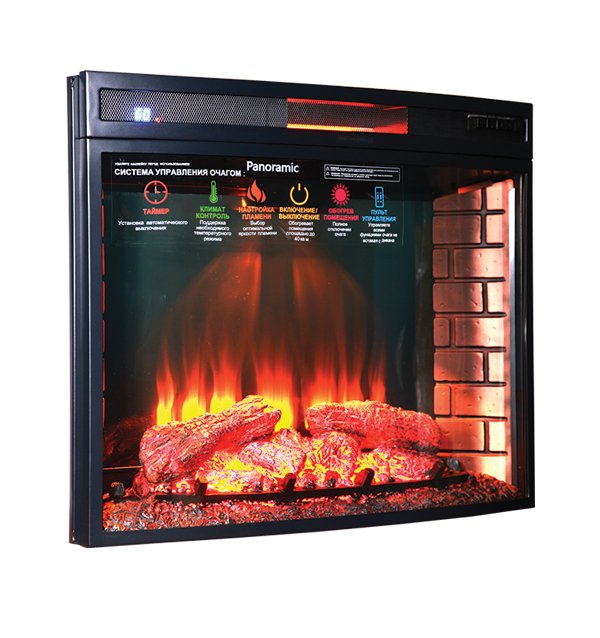Каминокомплект Interflame Лексингтон махагон с очагом Panoramic 33 LED FX QZ — фото 2