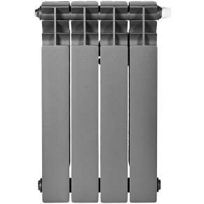 Биметаллический радиатор отопления Stout Titan Ventil 500 4 секции графит RAL 7024