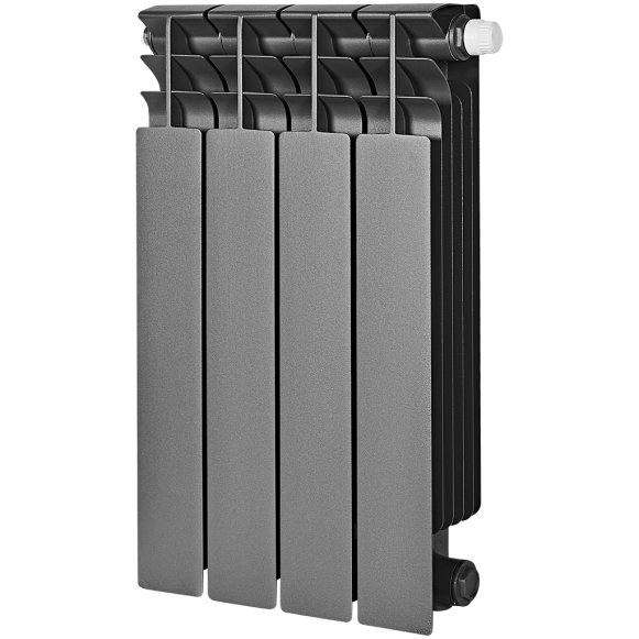 Изображение товара Биметаллический радиатор отопления Stout Titan Ventil 500 4 секции графит RAL 7024