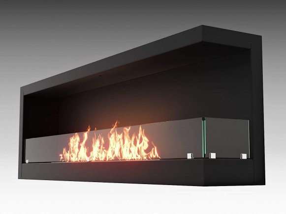Изображение товара Угловой встроенный биокамин Lux Fire 1500 SR с теплообменом и стеклом