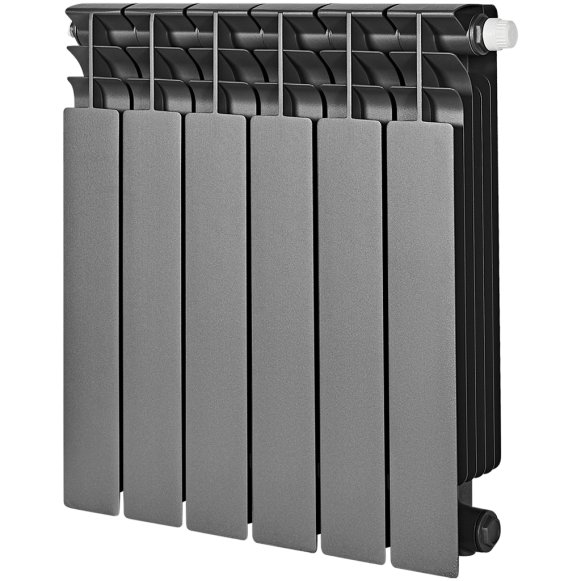 Изображение товара Биметаллический радиатор отопления Stout Titan Ventil 500 6 секций графит