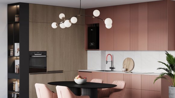 Настенный газовый котел E8 tempo GMC24W (черная стеклянная панель)