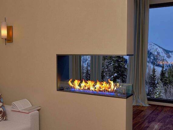 Изображение товара Биокамин торцевой сквозной Zefire Standart 900 Встраиваемый с регулируемым пламенем