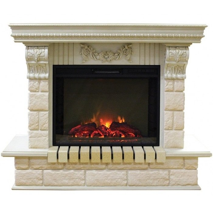 Каминокомплект RealFlame Gracia 25'5/24 WT с очагом Sparta 25,5 LED Каминокомплект RealFlame Gracia 25'5/24 WT с очагом Sparta 25,5 LED