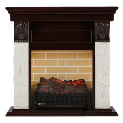 Портал Firelight Forte C камень белый шпон темный дуб