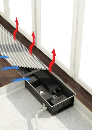 Внутрипольный конвектор Varmann Qtherm Electro QE 180.110.1250 RR U EV1