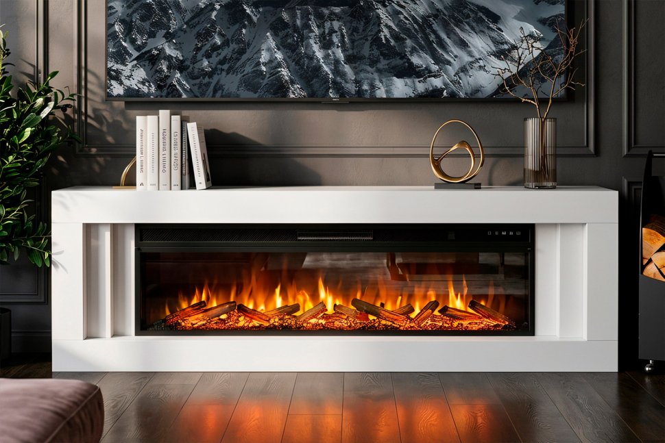 Каминокомплект Royal Flame Line (Разборный) с очагом Vision 60 LOG LED белый (Высота 645 мм) — фото 8
