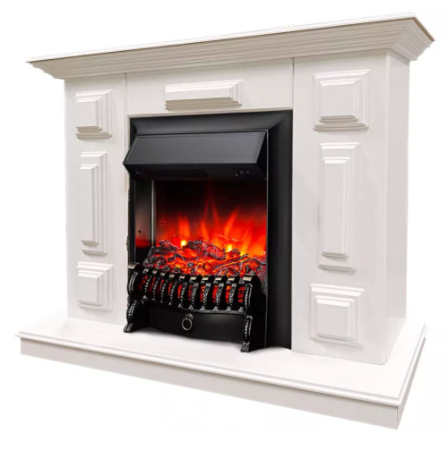 Каминокомплект Хорошие Камины Юпитер с очагом RealFlame Fobos Lux Black белый — фото 2